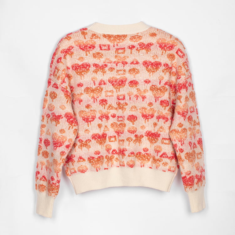 SM-K0038 라운드 넥 풀오버 스웨터 여성의 달콤한 3차원 패턴 니트 점퍼 SM-K0038 라운드 넥 풀오버 스웨터 여성의 달콤한 3차원 패턴 니트 점퍼