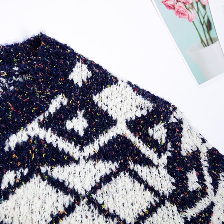 SM-K0036 기하학 무늬 얼룩덜룩 한 니트 가디건 여성 가을, 겨울 겉옷 SM-K0036 기하학 무늬 얼룩덜룩 한 니트 가디건 여성 가을, 겨울 겉옷