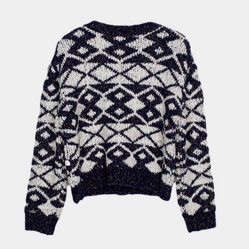 SM-K0036 기하학 무늬 얼룩덜룩 한 니트 가디건 여성 가을, 겨울 겉옷 SM-K0036 기하학 무늬 얼룩덜룩 한 니트 가디건 여성 가을, 겨울 겉옷